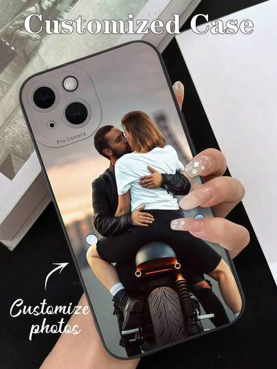 1pc Customized DIY Black, White, Couple Commemorative Photo Soft Phone Case, Full Protection Anti-Drop Personalized Selfie Photo Phone Case Suitable For IPhone 11, 12, 13, 14, 15, 16 Pro Max, A14, A15, A16, A55, A54, A53, S24 Ultra, S23 Ultra, S25 Ultra, OPPO, Transsion, Etc.