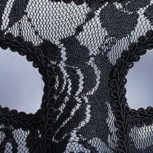 Women Masquerade Mask, Party Prom Ball Lace Mask, Back Straps Tie Half Face Mask For Halloween, Mardi Gras Party - màu đen - Xem 2