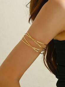 Bộ 3 vòng tay hình học hở có thể điều chỉnh, trang trí tiệc tùng đơn giản, ngày lễ Halloween - Bộ 3 món vàng - Xem 2