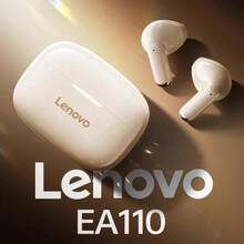 Lenovo EA110 2025 最新款高级蓝牙耳机，IPX6 防水防汗，超轻 2.4g 设计，稳固贴合跑步、健身房、瑜伽，蓝牙 5.4 游戏模式 88ms 低延迟，24 小时播放时间，蓝牙耳机，HiFi 空间音效，黑色、白色、米色 - 黑色 - 查看 6