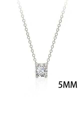 1 Simple 925 Sterling Silver Sparkling Zirconia Plated Platinum Necklace Chain Suitable For Women's Daily Wear And Gift Giving