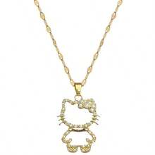 Sanrio 1件三丽鸥卡通人物Hello Kitty可爱镂空吊坠项链，适合作为女士珠宝配饰或礼物 - 彩色 - 查看 6