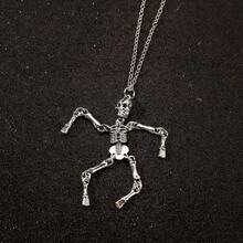 1pc Skull Necklace, Women Pendant Earrings, Stainless Steel Necklace, Halloween Necklace