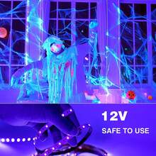 32. 8ft/16. 4ft LED Black Light Strip Kit 600 Units Lamp Beads 12V Flexible Blacklight Fixtures 10m/5m LED Ribbon Non-Waterproof Black Lights For Glow Party Indoor Birthday Party Body Paints Halloween - Xem 2