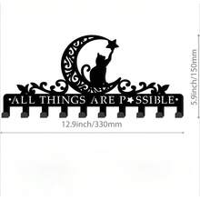 CIF BUY 1 件可爱猫咪和花朵钥匙扣,金属壁挂式挂钩,时尚漆面,易于安装,装饰性钥匙扣,适用于客厅、浴室、衣帽间存储解决方案。适用于现代家居装饰、家居装饰、房间装饰、卧室装饰、浴室装饰 - 黑色 - 查看 11