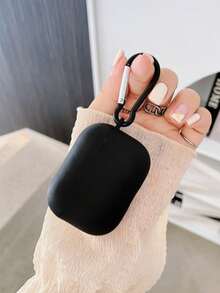 哑光黑/白苹果保护壳，蓝牙耳机保护壳，带一个耳机挂环，兼容各种保护壳 - 黑色 - 查看 10