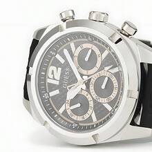 Guess Uhr Mode mechanischer Stil Drei-Augen Skelett Zifferblatt Silikon Armband Herren Quarz Uhr