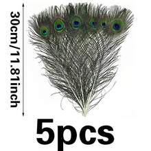 5pcs 12 Inch Natural Peacock Feathers, Suitable For Vase Filler, Home Decor Accents, Ideal For DIY Crafts, Wedding Decoration, Home And Party Embellishment, Floral Arrangement, Party Decorative Pieces