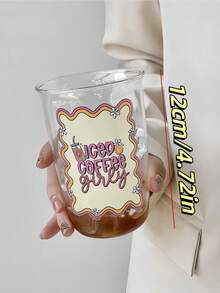 1 szt. Szklany kubek z szerokim otworem, mrożona kawa, szklany kubek, świąteczny prezent urodzinowy dla przyjaciela, najlepszy na Boże Narodzenie, idealny na Święto Dziękczynienia