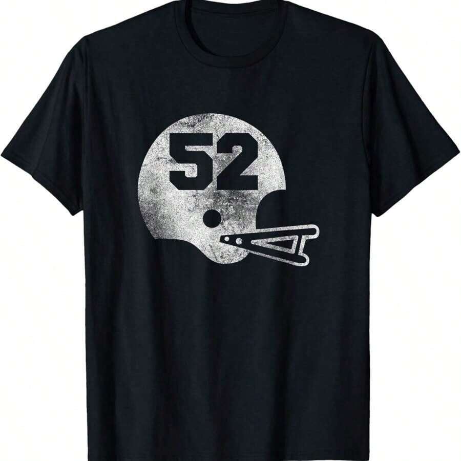 Vintage Football Shirt Number 52 Player Number Jersey - 黑色 - 查看 1