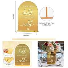 Acrylic Wedding Sign, Bridal Shower Decorations, In Loving Sign Ceremony, Modern Font Table Signs, Gold Mirror Arched Acrylic Tabletop Signs Wedding Reception And Event Party
