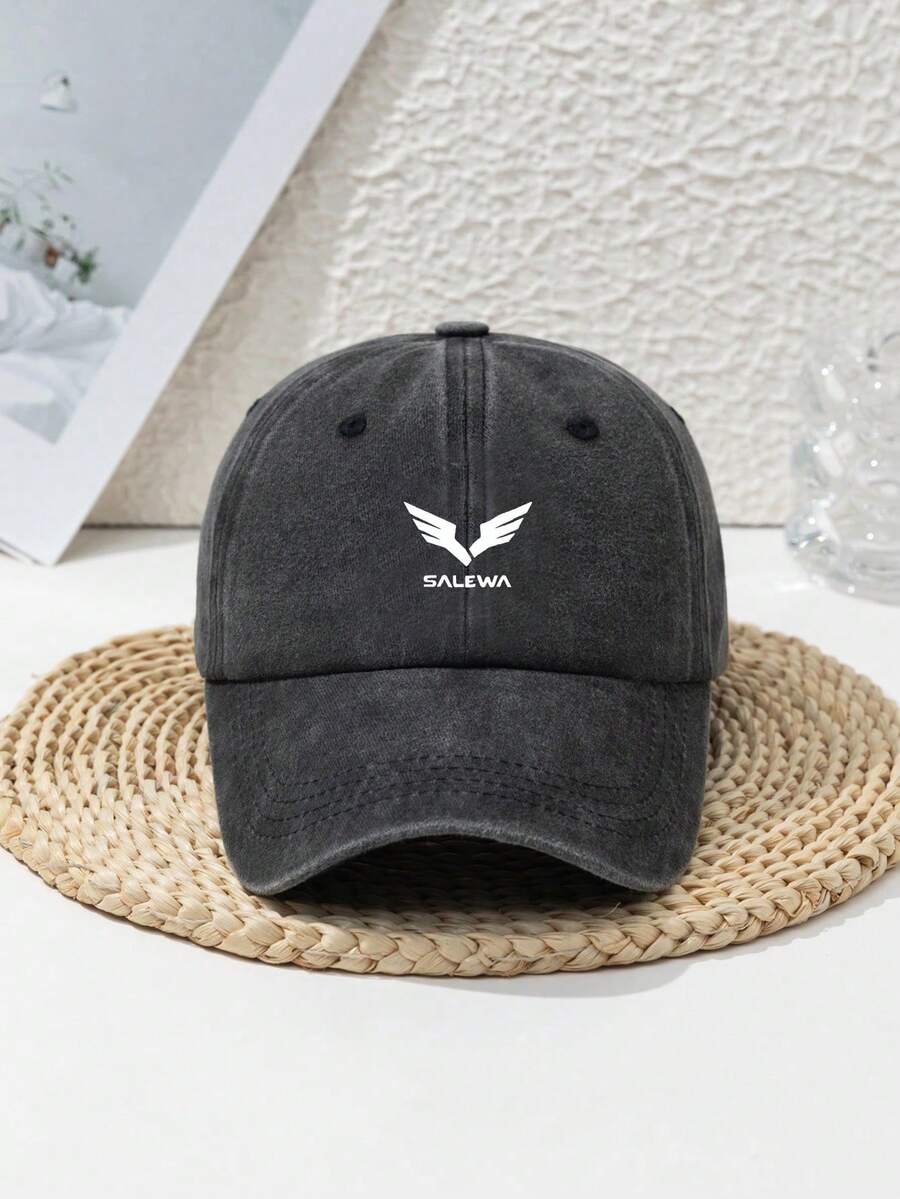 SALEWA Letter Printed Side Mesh Baseball Cap Outdoor Richardson Mesh Cap Summer Outdoor Sports Printed Curved Brim Trucker Cap Baseball Cap - 黑色 - 查看 1