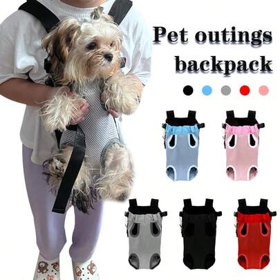 Mochila para mascotas, mochila portadora de malla transpirable para perros/gatos pequeños/medianos, bolsa de viaje portátil para exteriores