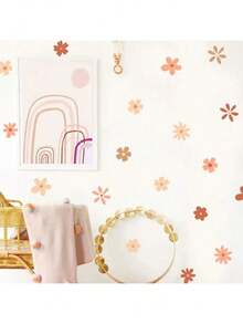 1 件波西米亚风水彩花彩虹蝴蝶儿童房墙贴适用于儿童房客厅装饰墙贴壁纸卧室装饰厨房装饰墙面装饰