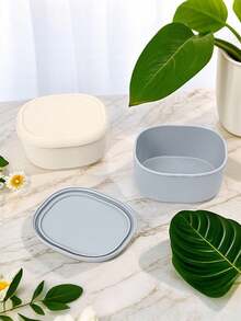 2026 Caja de almuerzo de silicona personalizada, resistente a microondas y altas temperaturas, caja bento, tazón de comida para bebés, recipiente de almacenamiento de alimentos, esencial para volver a la escuela - Multicolor - Ver 4