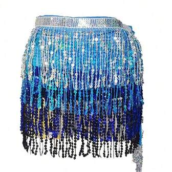 1개 여성 스팽글 태슬 힙 스카프 카니발 태슬 힙 스카프 휴일 파티 복장에 적합