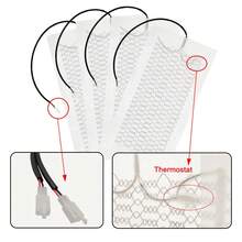 4pcs Carbon Fiber Car Seat Heater Pads, Built-In Heater With 6-Level Temperature Control Knob, Fits 2 Seats - White - View 5