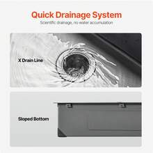 25 Inch Kitchen Sink Workstation, 304 Stainless Steel Top Mount Sinks, Drop-In Single Bowl Farmhouse Basin With Accessories, Household Dishwasher Sinks For RV, Prep Kitchen, And Bar (Black) - Black - View 5