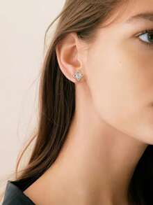 Un par de pendientes elegantes de moissanita de 1 quilate para mujeres, joyería de plata de ley 925 para uso diario, fiestas, cumpleaños, Acción de Gracias, Navidad y todos los festivales a lo largo del año