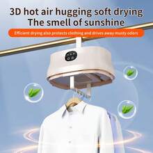 Intelligent, Convenient, And Fast Drying Clothes Dryer, Small Foldable Storage Clothes Dryer With Remote Control And Drying Cover, Suitable For Business Trips And Home Use. - White - View 4