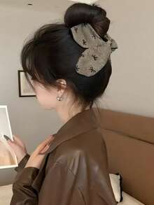 1pc Glamorous Butterfly Clip With Sparkling Rhinestones, Sheer Mesh Decor, High-End Elegant Hair Accessory For Casual, Party, Work, Vacation, Suitable For Various Outfits Summer, Claw Clip Fall Winter Hair Clip Hair Accessories For Women Bows