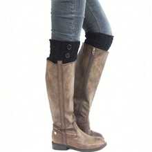 Button Detail Leg Warmer, Crochet Knitted Boots Leg Warmer Socks, Women's Stockings And Socks - Nhiều màu - Xem 11