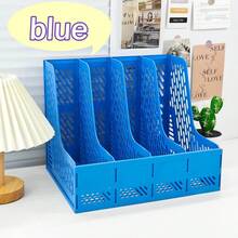 Organizador de escritorio multifuncional de 4 niveles para archivos A4, caja de almacenamiento de suministros de oficina - Multicolor - Ver 9