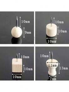 1 套木制图钉，包括方形图钉、角形图钉、圆柱形图钉等，用于固定照片、明信片