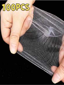 100个一次性厨房水槽垃圾过滤网 排水池水槽洗碗机沥水网 厨房水槽过滤器 浴室水槽网袋 排水收集 厨房食物垃圾收集 (颜色款式随机)