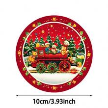 1 Set /4 Piezas /6 Piezas Posavasos de barro de diatomeas con patrón de árbol de Navidad remolcado por un tren retro, posavasos de café, decoración multiocasión para el hogar y restaurante, regalos diarios, decoración de mesa, decoración diaria, decoración de fiesta temática - Multicolor - Ver 3