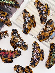 Customizable Rhinestone Leopard Print Hair Claw Clip, Suitable For Wedding, Bridal, Holidays, And Gifting To Girlfriend, Colorful,Cute,Adorable,Funny,Kawaii,Y2K,Stylish,Unisex,Casual,Custom,Personalized,Unique,Customized,Ideal Gifts For Him,Ideal Gifts For Her,Her,Boyfriend,Girlfriend,Family,Friends,Customized Hair Accessories,Vacay Vibe Au