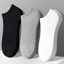 100 件/80 件极简主义吸湿排汗抗菌低帮男女运动防臭袜子，牛奶图案，超值装，春夏秋季男女通用休闲纯色短袜，轻便，透气，防滑，低帮，休闲，尼龙（针织面料 - 有趣，古怪，舒适的日常穿着袜子，适合运动，居家和休闲，适合所有男女中筒袜，黑色，灰色，白色 60 件/50 件/40 件/30 件/20 件/18 件/10 件/8/6/4/2 件 - 黑色 - 查看 1