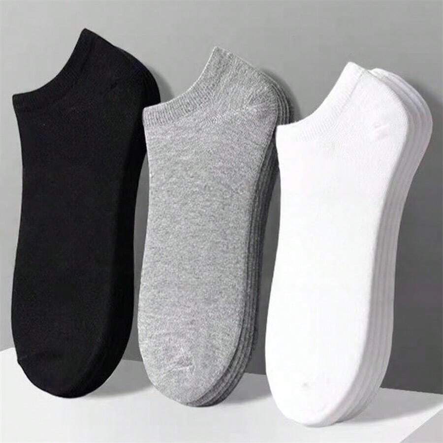 100 件/80 件极简主义吸湿排汗抗菌低帮男女运动防臭袜子，牛奶图案，超值装，春夏秋季男女通用休闲纯色短袜，轻便，透气，防滑，低帮，休闲，尼龙（针织面料 - 有趣，古怪，舒适的日常穿着袜子，适合运动，居家和休闲，适合所有男女中筒袜，黑色，灰色，白色 60 件/50 件/40 件/30 件/20 件/18 件/10 件/8/6/4/2 件 - 黑色 - 查看 1