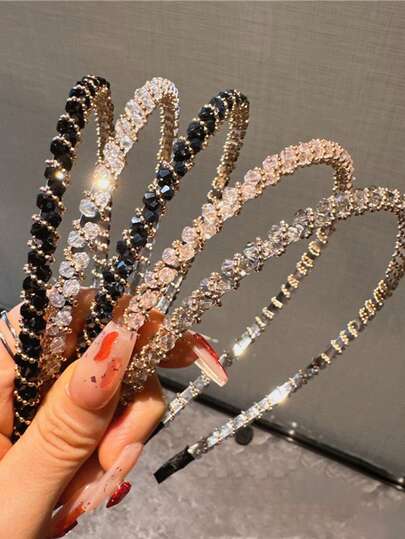 5 piezas Diademas con Cristales y Strass para Mujeres, Accesorios de Cabello Elegantes y Ligeros, Minimalistas, Regalos para Mujeres, Relleno de Calcetines Navideños para Adultos, Regalos de Navidad, Accesorios de Cabello para Ocasiones Especiales