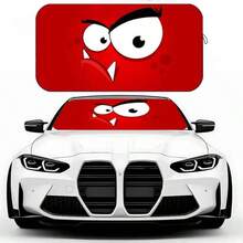 1pc Angry Monster Car Sun Visor, Easy To Install, Interesting Car Accessory Design, Made Of Polyester Fiber Material, Car Interior UV Protection Sun Shade, Easy To Install, Suitable For Various Car Models Decoration, With Heat Insulation And Privacy Protection Function, Keeps Your Car Cool, Foldable For Easy Storage