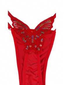 Butterfly Panties Sexy Thong Sensual Adjustment Women's Lingerie SEXY Tanga - 紅色 - 查看 3