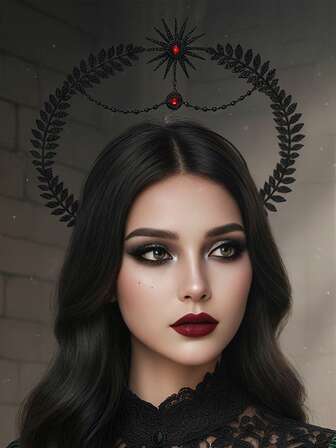 1 pezzo Corona da Regina Oscura, Fascia Gotica, Aureola Barocca Retrò a Forma di Stella, Accessorio per Foto di Feste e Cosplay