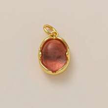 1件时尚精致热销彩色锆石吊坠仿珍珠宝石吊坠，18K电镀金，展现女性优雅魅力。DIY珠宝配饰，项链，手链，钥匙扣，易于搭配，可作为精致吊坠佩戴，适合妻子和母亲自由搭配。