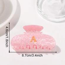Pink Letter Acrylic Hair Clip New Letter Hair Clip Creative Acrylic Hair Claw Headwear Hair Accessories Summer, Claw Clip Fall Winter For Vacation Outfits Woman
