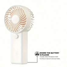 1pc Mini Handheld Fan - Portable Lightweight Battery-Powered Cooling Fan With High-Speed Quiet Operation, 4 Colors (Teal Blue, Pink, White, Mint Green) For Summer Outdoor, Indoor & Patio Use, Cooling Fan Portable, Sleek Handle Design - 白色 - 查看 7