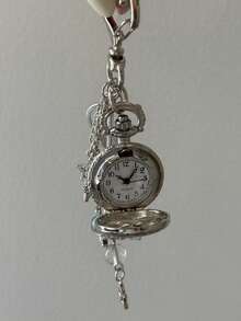 1件原创镂空心形怀表链钥匙扣设计，蒸汽朋克复古时钟项链吊坠，情侣挂饰，心形怀表钥匙扣，复古怀表开合星月项链，复古情侣钥匙挂饰，汽车钥匙扣，汽车配件，女士钥匙扣，送给朋友和老师的最佳礼物，包包挂饰，送给姐妹的礼物创意 - 彩色 - 查看 3