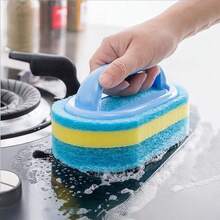 Triple-Thickness Design Special Fiber Brush Handle Cleaning Brush Sponge - Thickened Kitchen Scrubber For Pots, Dishes, And Stain Removal