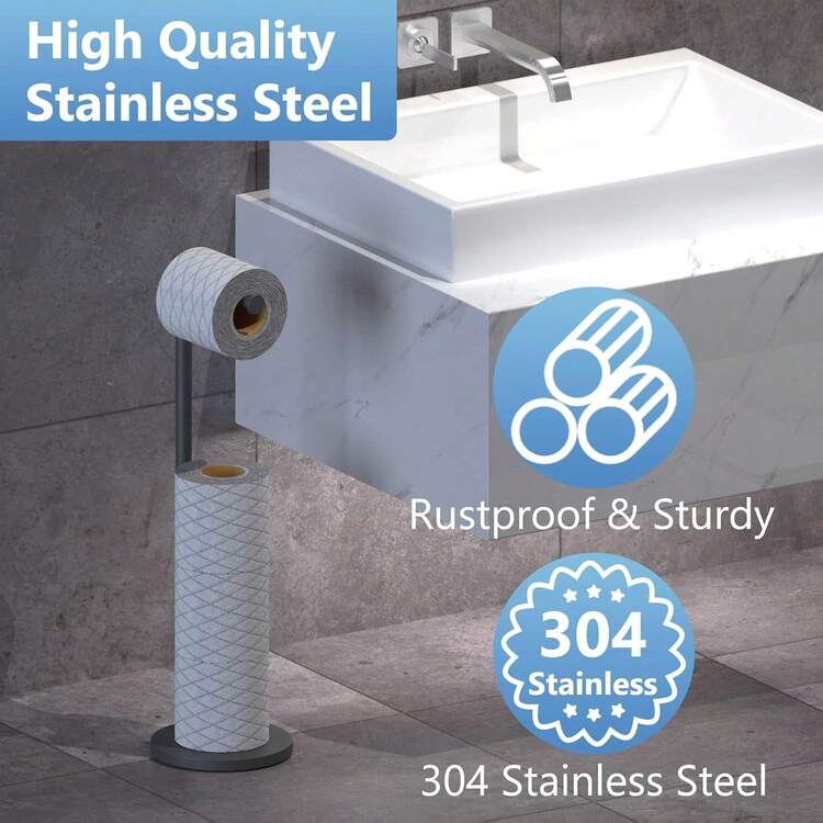 Vilike Porta Rollos Papel de baño,Soporte para Papel higiénico de baño,Acero Inoxidable, Capacidad para 4 Rollos de tisú(Negro) Base de Servicio Pesado, no fácil de Caer - dorado - Añade 11