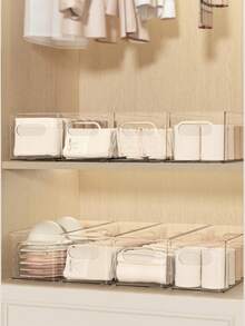 4/2/1 Pc Transparent Desk Storage Box, Household Underwear, Bra, Socks Storage Box, Cosmetics Storage Box, Mobile Phone Shell Storage Box, Kitchen Refrigerator Storage Box, Drawer Storage Box