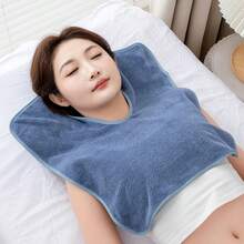 1pc Spa Massage Pillow Cover With U-Shaped Neck Support & Cut-Out Design - Soft Plush Machine-Washable Durable Facial Cushion For Salon, Spa, Home Use
