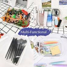 3pcs Transparent Zipper Storage Bags Set, Hard Plastic Zipper Storage Boxes, Portable Travel Organizer Containers - Multicolor - View 3