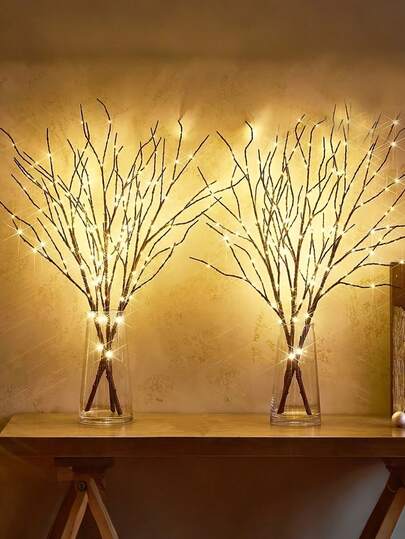 3PCS-60Light Simulation Branch String Light Decoration Creative Starry Sky Flower Arrangement String Light,Branch Lights, Twig Lights, Vase Filler, Fairy Lights, Tabletop Decor, Centerpiece,Vase Filled Artificial Small Tree Branch Decorative Light, Cool Decoration, Room Bedside Lamp, Romantic Home Decoration, Christmas Decorations,Christmas Decor Home,Christmas Gifts