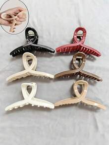 4 PCS Soft Hair Clip ,Elegant Minimalist Style Fashionable Versatile Simple Solid Color Hair Claw ,Protect The Back Of The Head Hair Claw, Summer Fall Accessories For Women, School Study, Washing,Make-Up, Women's Hair Clips For Thick Thin Hair, Hair Claws Accessories