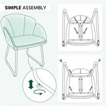 Butterslay 1PC Modern Velvet Vanity Accent Armchair - Gold Metal Legs Flower Shape Seat Flared Backrest, Space-Saving Floor-Protect Chair For Bedroom Living Room Small Space Makeup Room, White/Pink/Green/Gray/Black - 綠色 - 查看 7