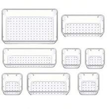 4-Piece Acrylic Drawer Organizer Set, Transparent Plastic Makeup Tray Trays For Vanity, Bathroom, Jewelry, Cosmetics, And Small Tools Storage Boxes, Kitchen Utensil Divider Boxes For Desk, Table